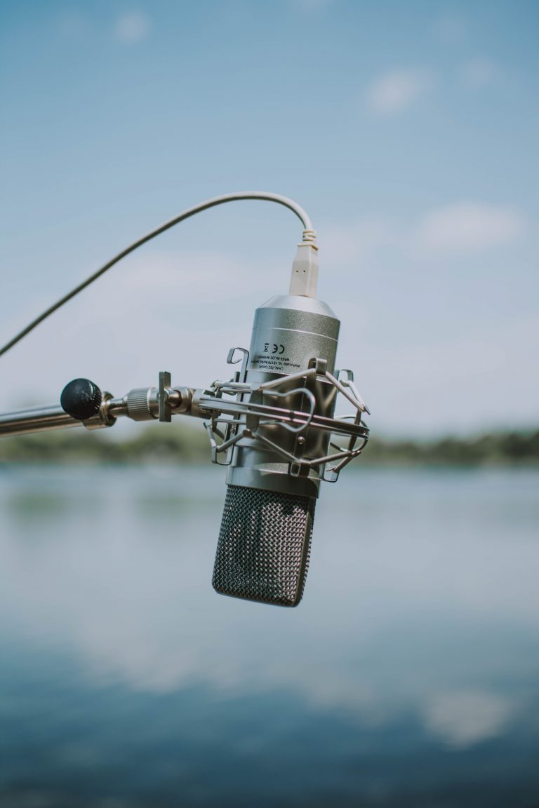 A closeup shot of a microphone