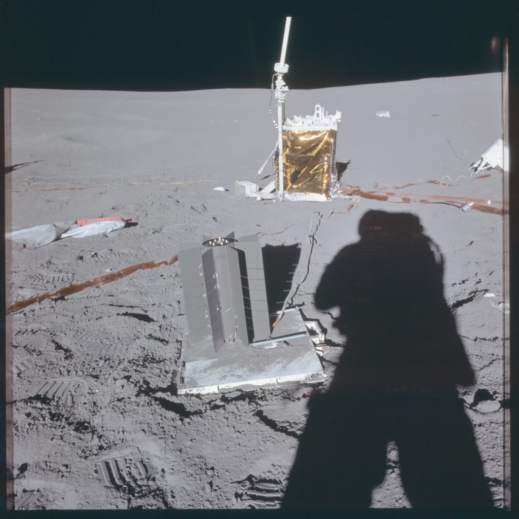 An RTG was used during Apollo 14 to power the data transmission equipment seen in the background