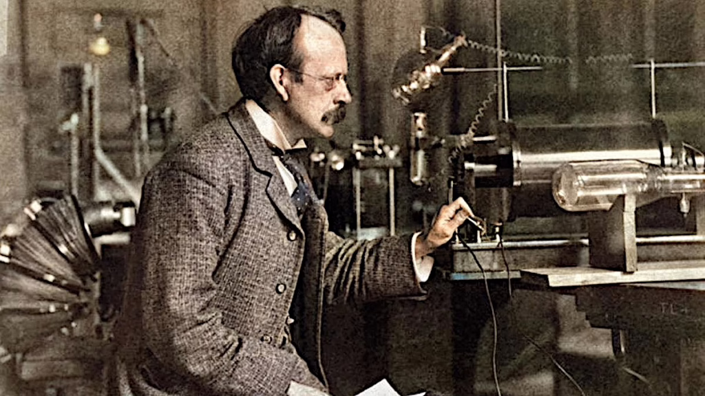 J. J. Thomson with his cathode-ray tube