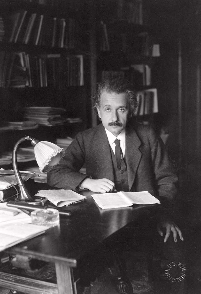 Albert Einstein in his office at the University of Berlin, 1920