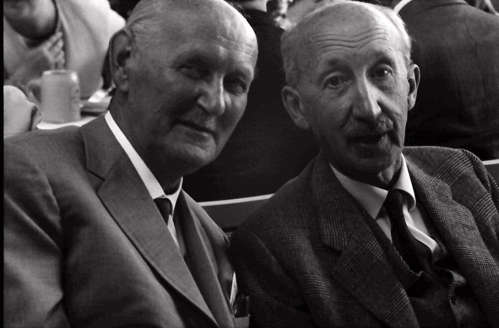 George de Hevesy with Gerhard Domagk, a German pathologist and bacteriologist, 1962