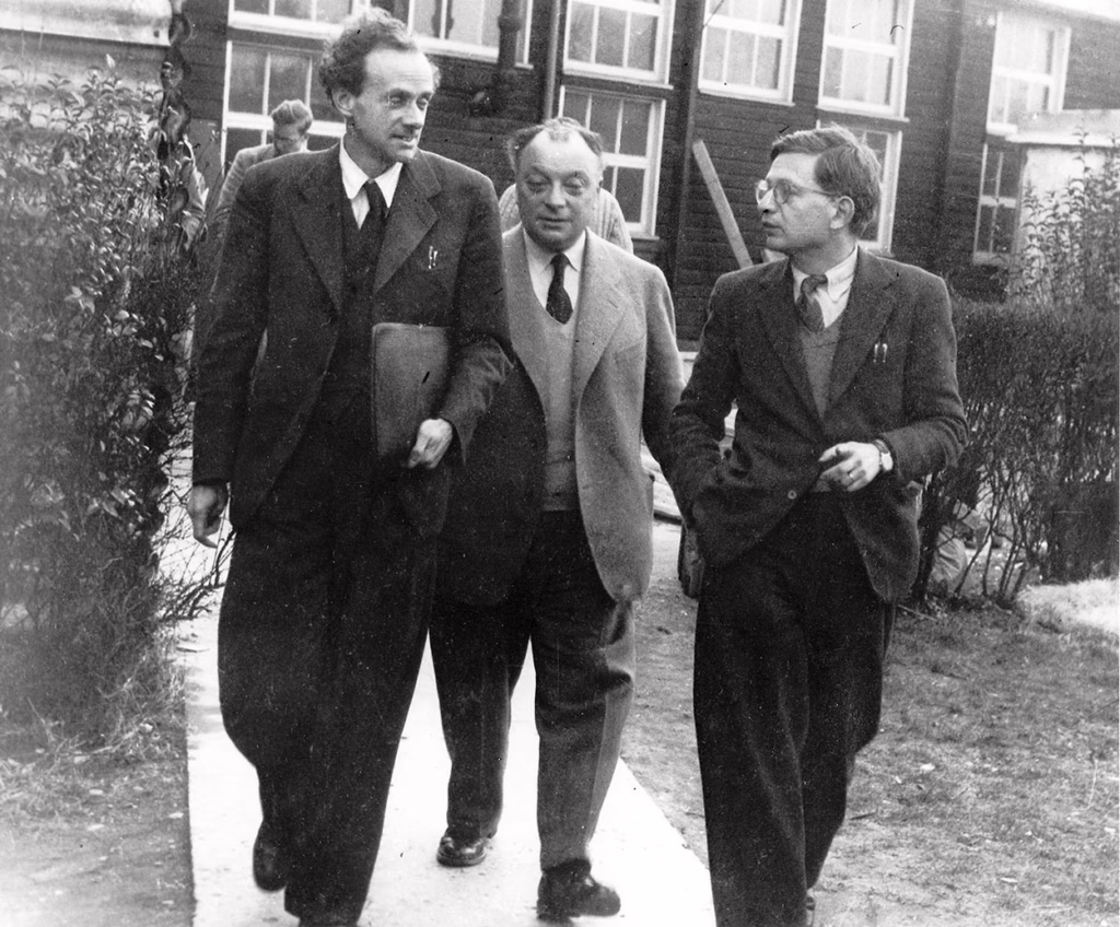 Rudolf Peierls with fellow theoretical physicists Paul Dirac and Wolfgang Pauli