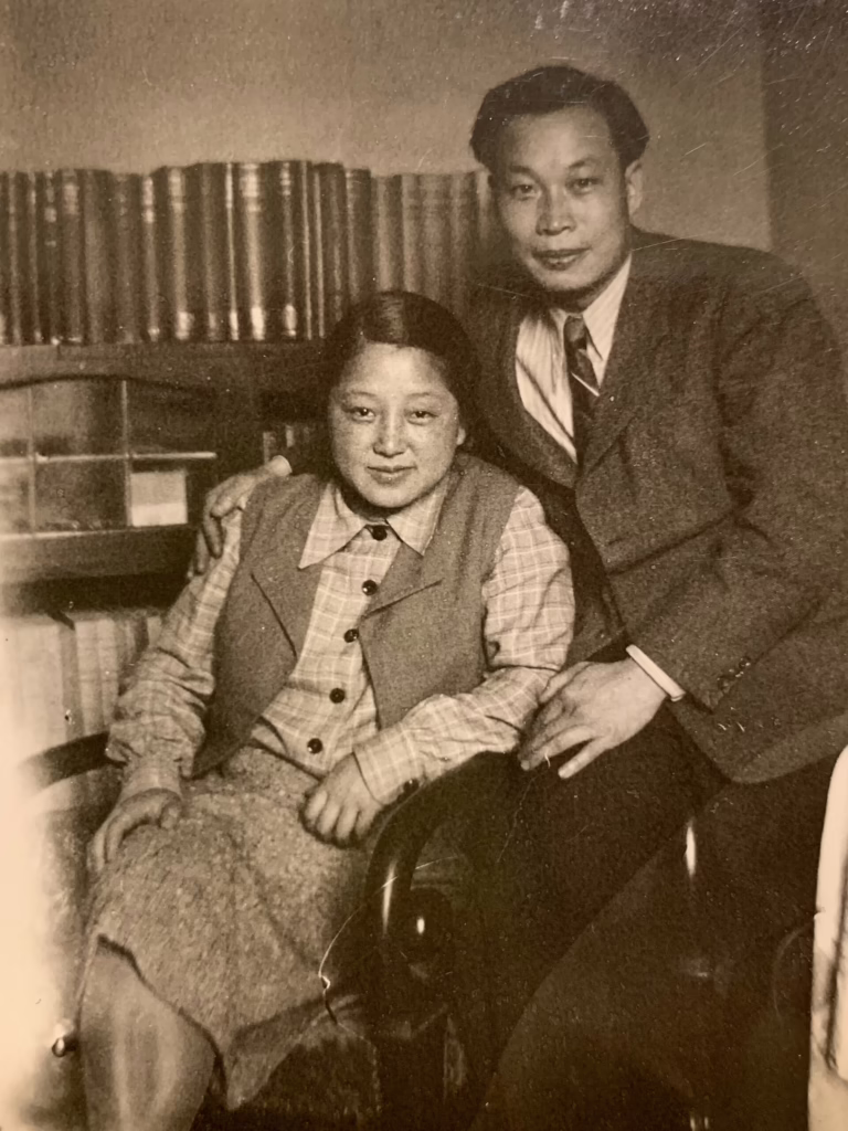 Prominent Chinese physicists Qian Sanqiang and He Zehui in Paris shortly after their marriage, 1947
