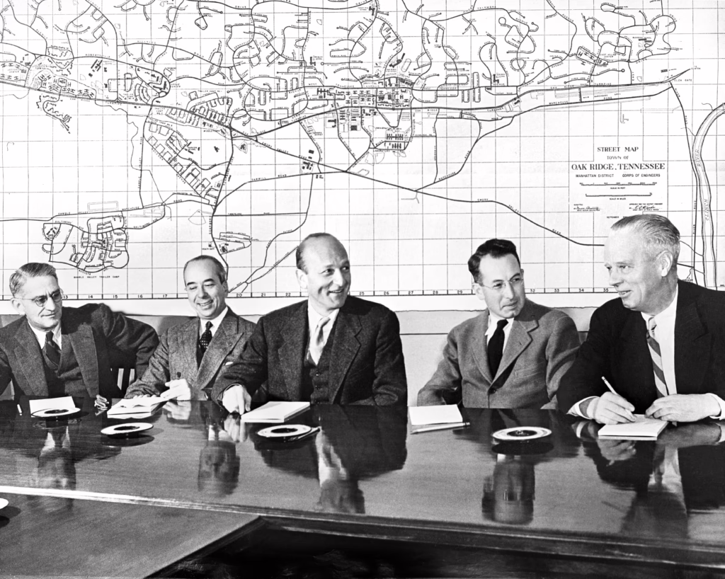 Members of the US Atomic Energy Commission (AEC) in 1947. Lewis Strauss (second left) would go on to serve as the commission's chairman in the 1950s