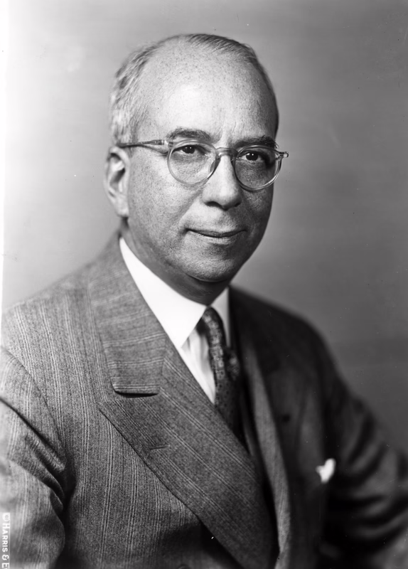 Portrait of Lewis Strauss, an American businessman, naval officer, and influential government official whose career spanned finance, public service, and the shaping of U.S. nuclear policy.