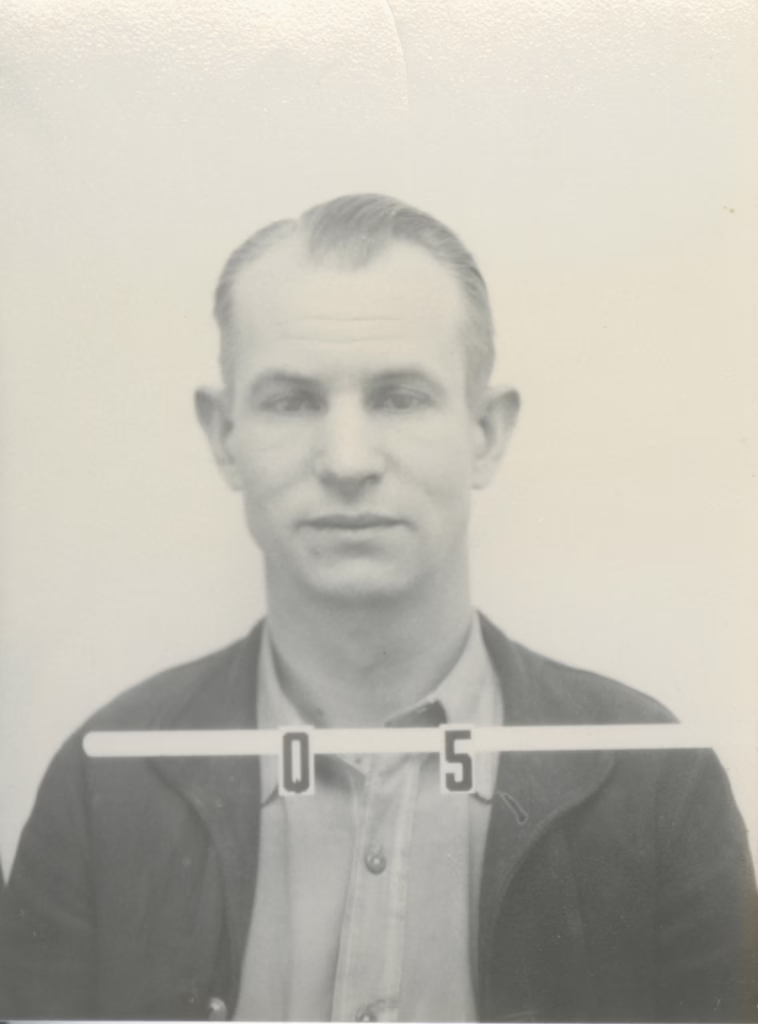 Edwin McMillan's ID badge photo at Los Alamos, c. 1940s